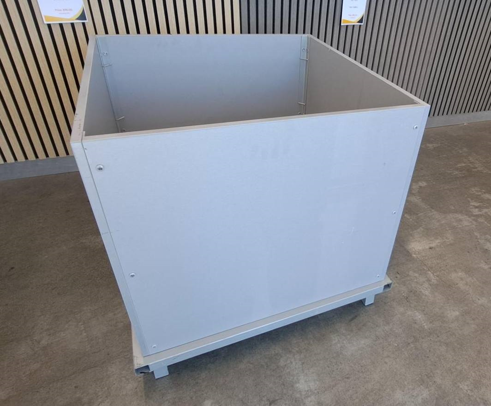 Wooden Dump Bin with Metal Ba