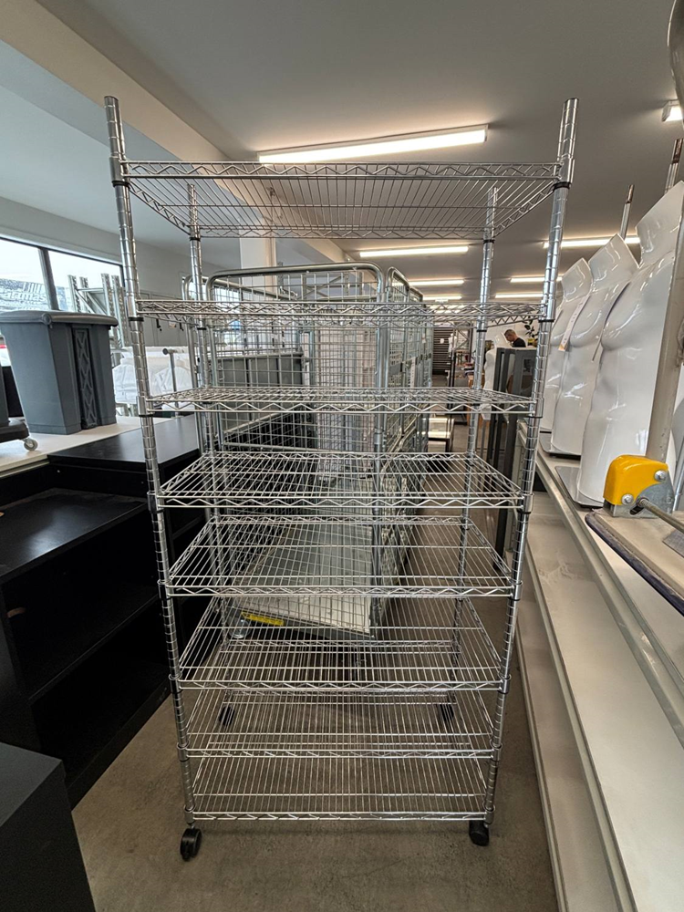 Chrome Shelving on Castors -
