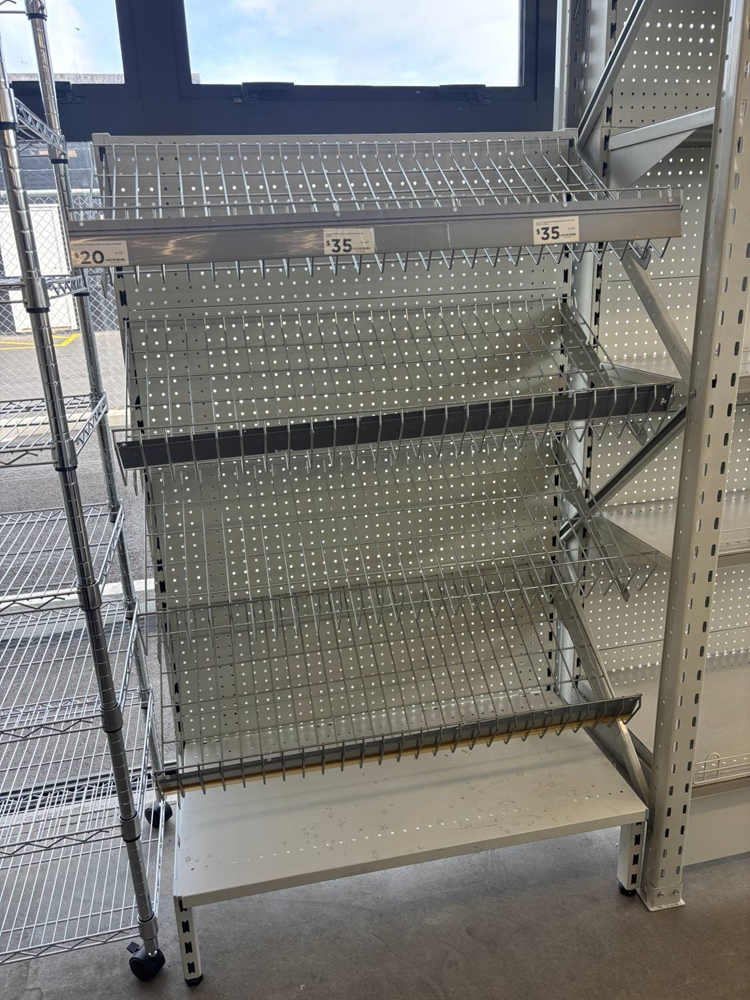 Retail Dairy Display Shelves