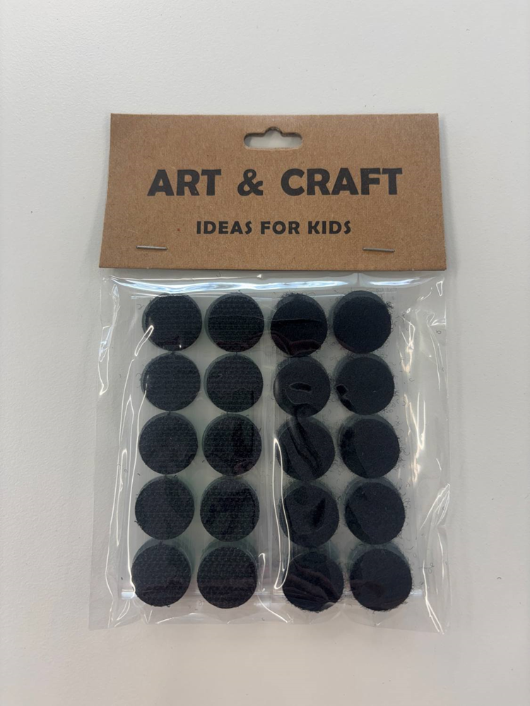 Velcro Round Black 1.6cm 40 P