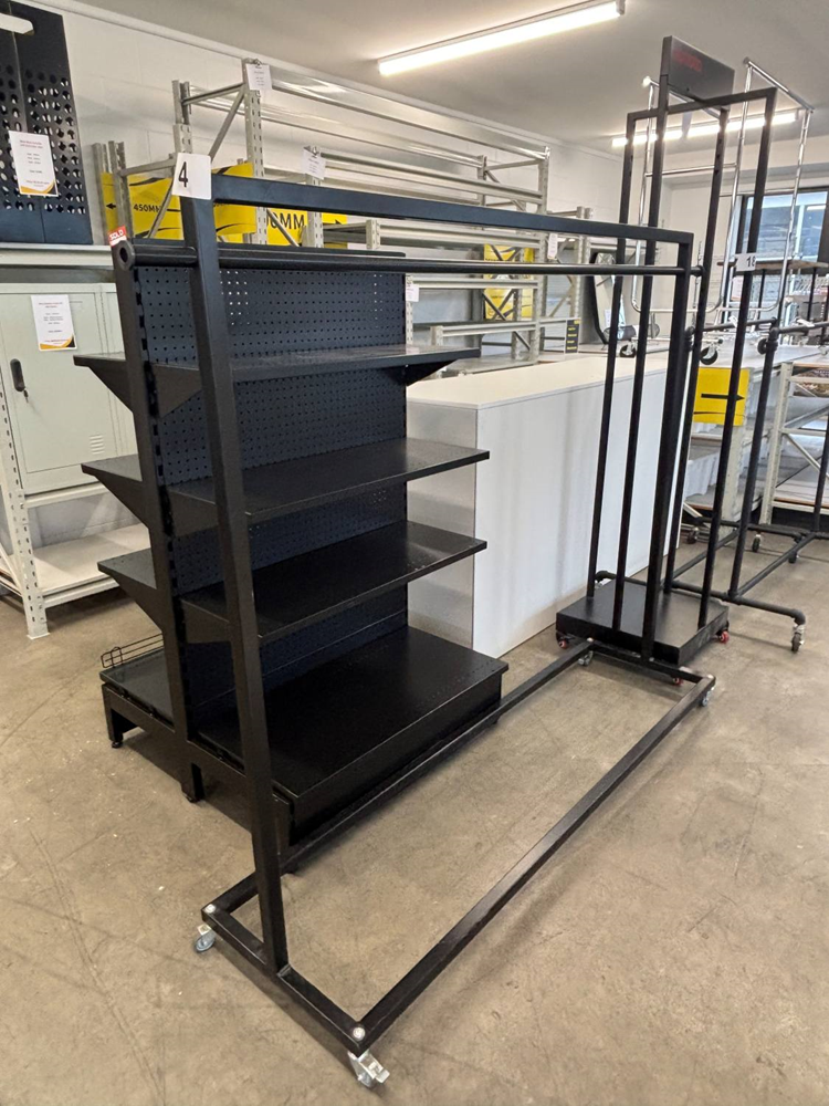 Black Single Clothing Rail -