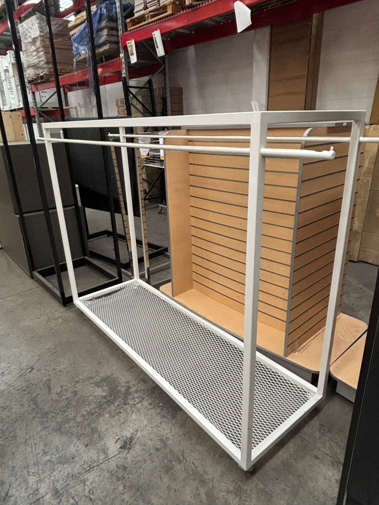 White Double Clothing Rail on