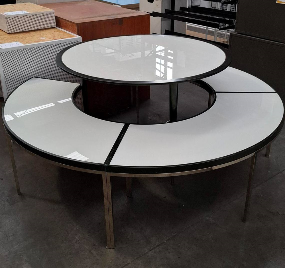 Round Glass Table Set of 4 -